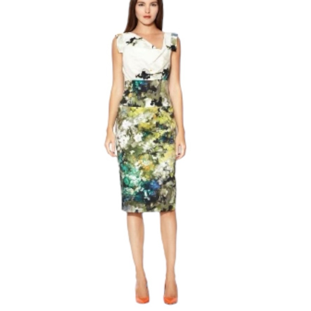 Black Halo Jackie O Watercolor Sheath Dress